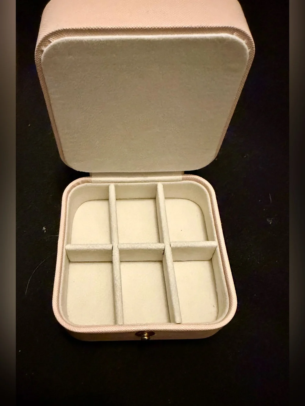 Compact Pale Pink Jewelry Case with Gold Hardware NEW